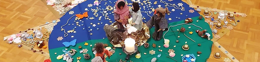 Veranstaltung: Eine Verbindung zwischen Himmel und Erde – Bodenbilder nach der Franz-Kett-Pädagogik GSEB e.V. – Pädagogisches Handeln der Reformierten Landeskirche Aargau